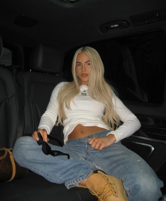 LONG SLEEVE LO TOP IN WHITE