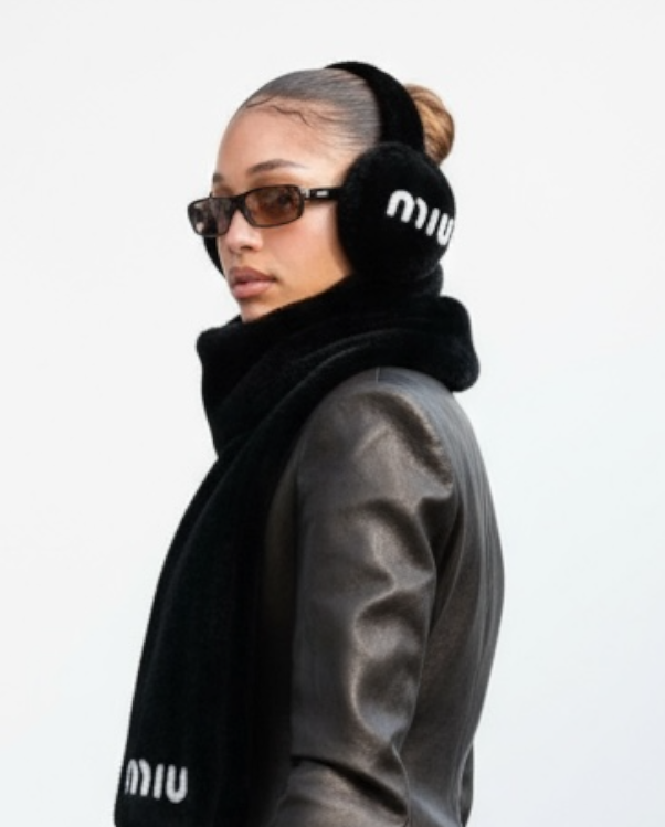MM faux fur ear muffs in black