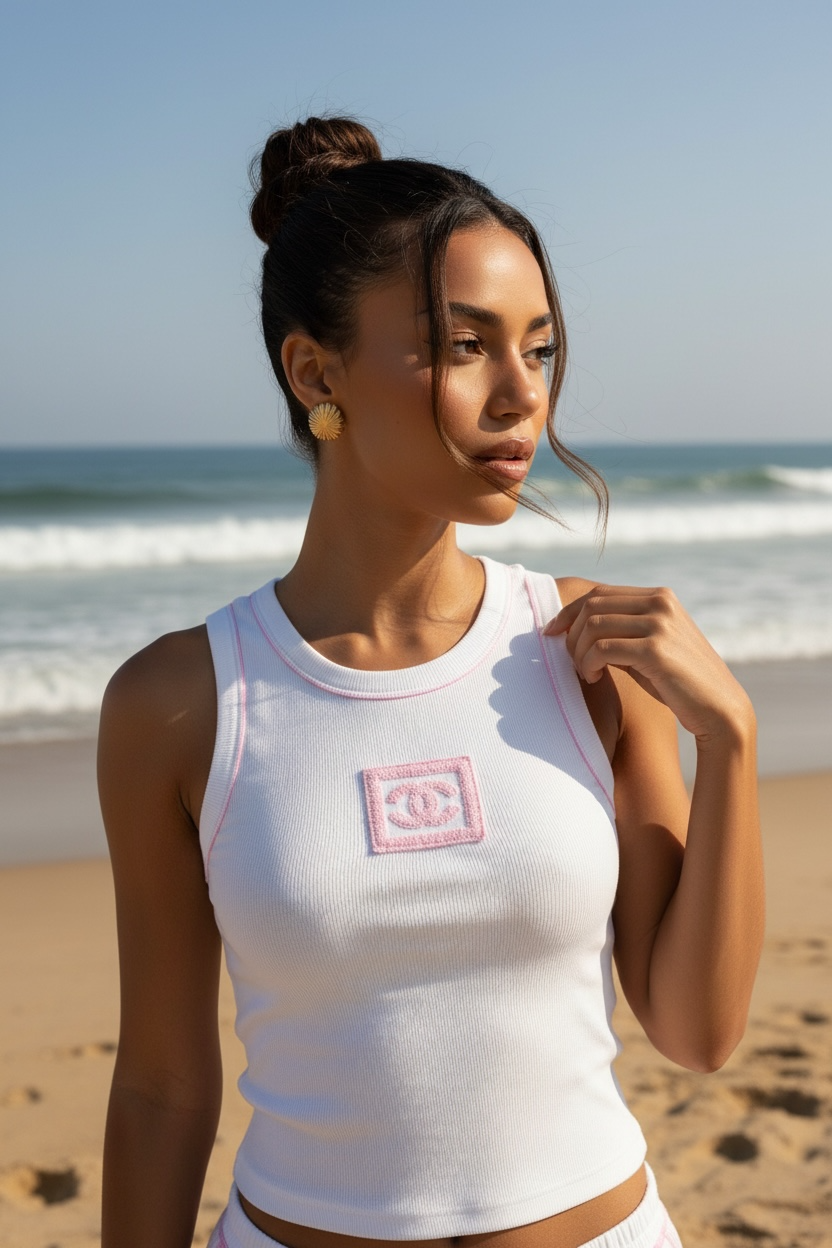 CC VEST BABY PINK + WHITE