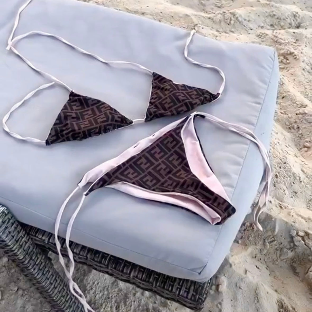 FF Bikini in pale pink & brown