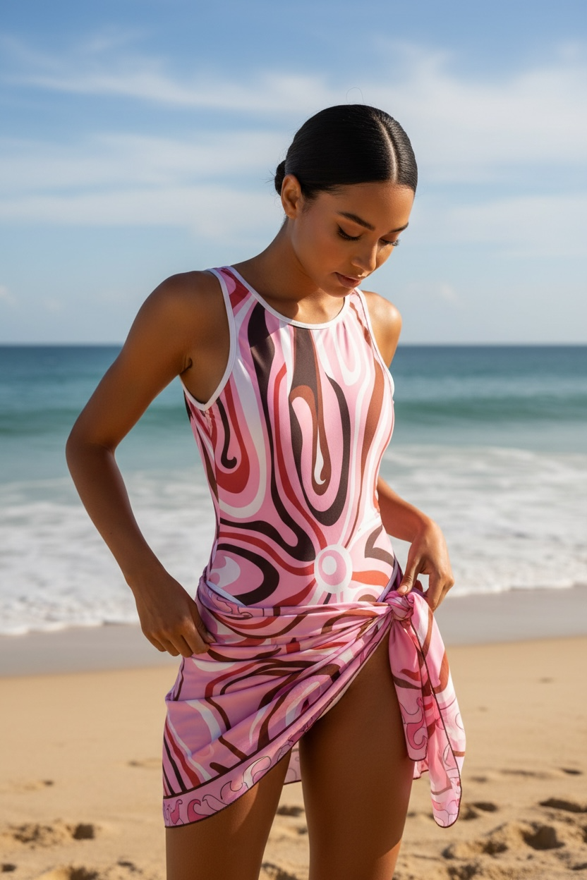 PINK PUCC SWIMSUIT + COVER UP