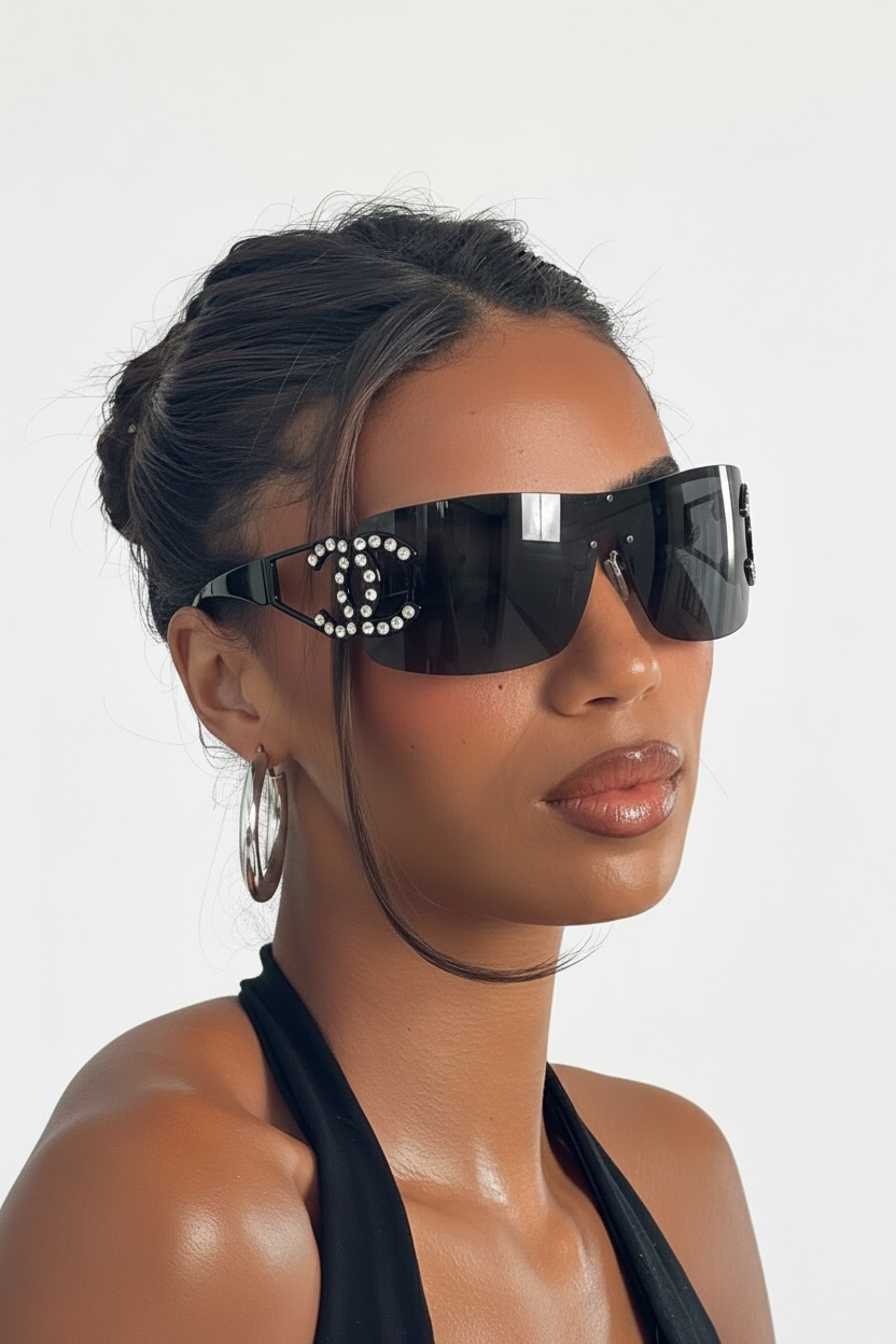CC Diamanté Shield Sunglasses 2 Colours