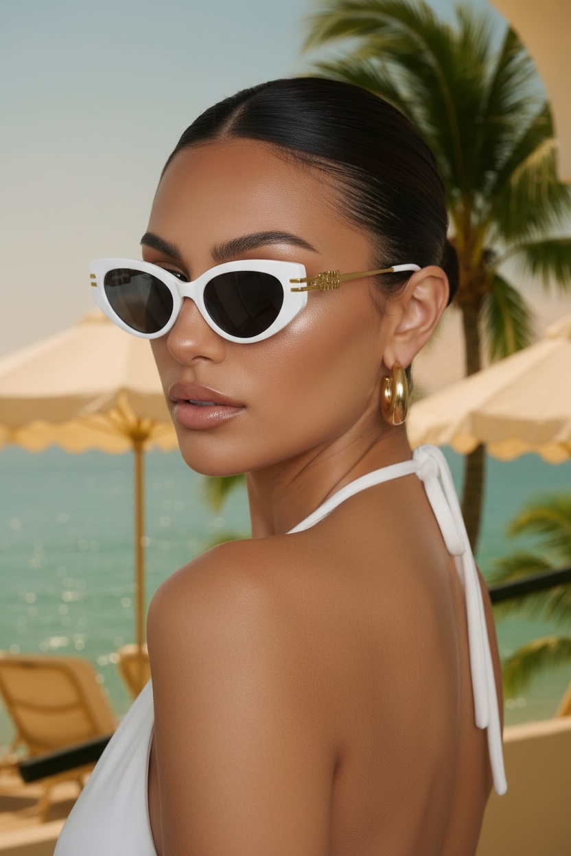 MM Gold Detail Cat Eye Sunglasses 3 Colours