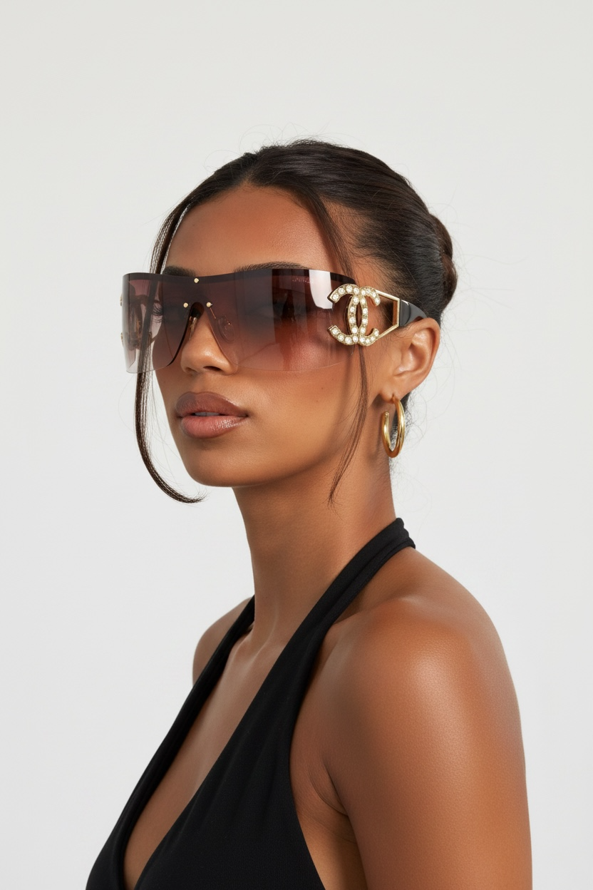 CC Diamanté Shield Sunglasses 2 Colours