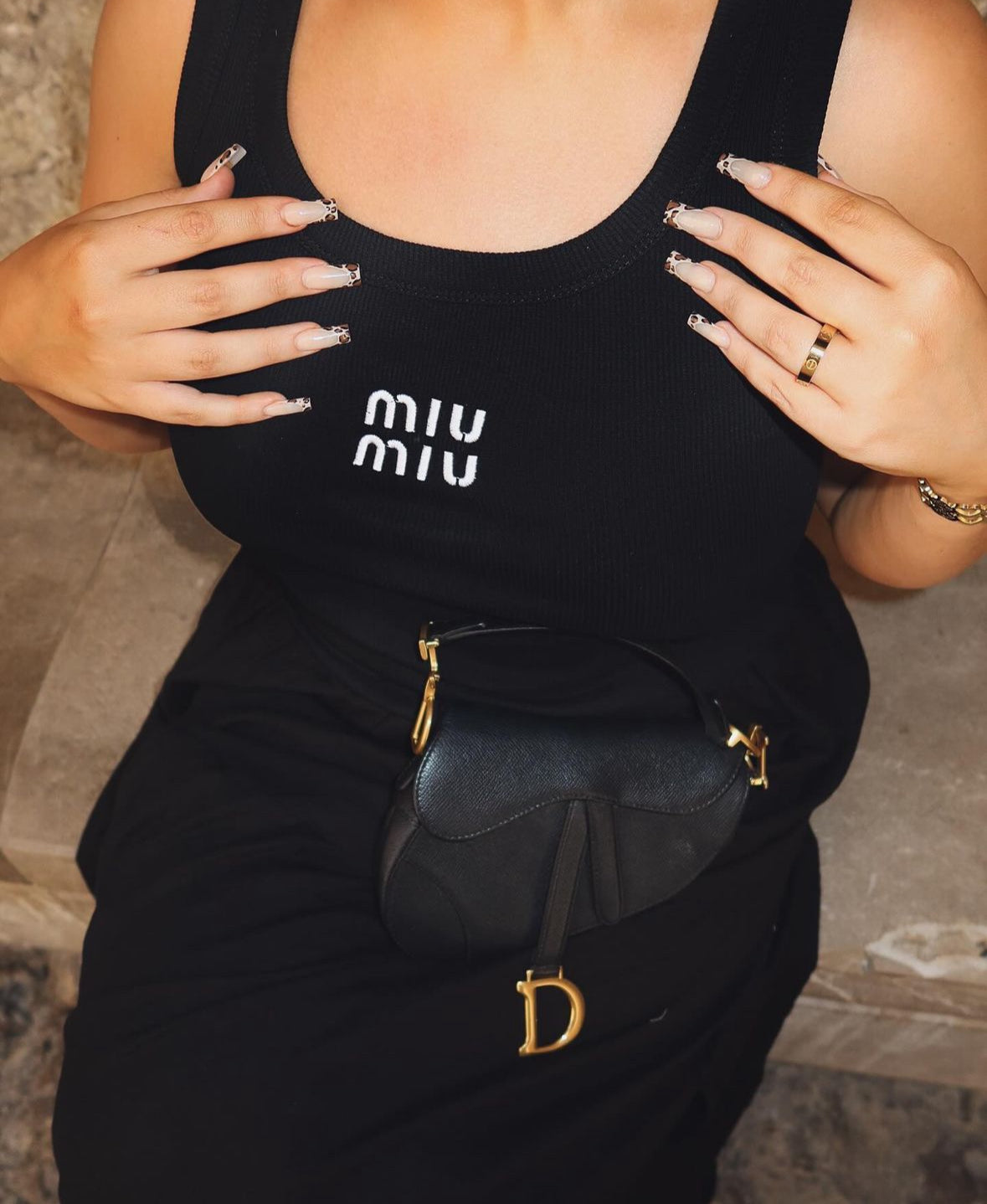 Black MM vest top