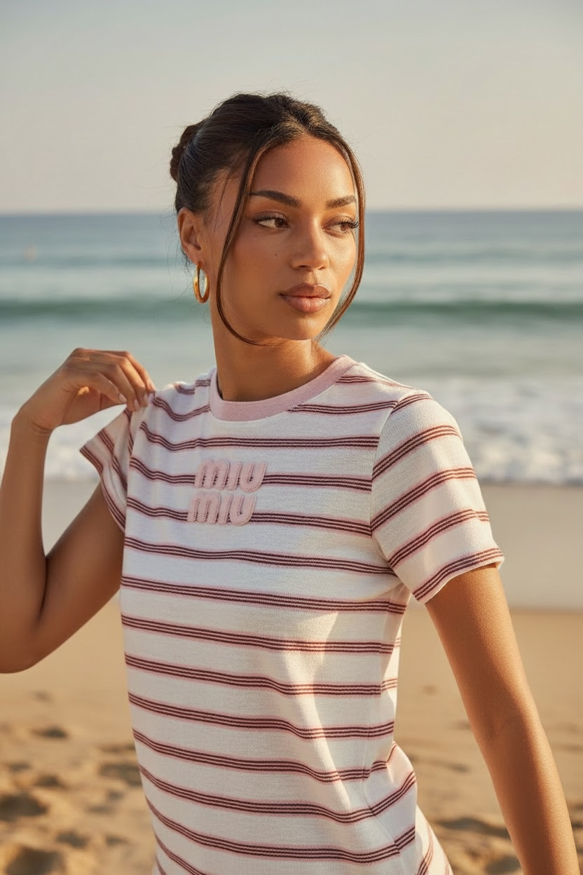 MM Baby pink stripe T