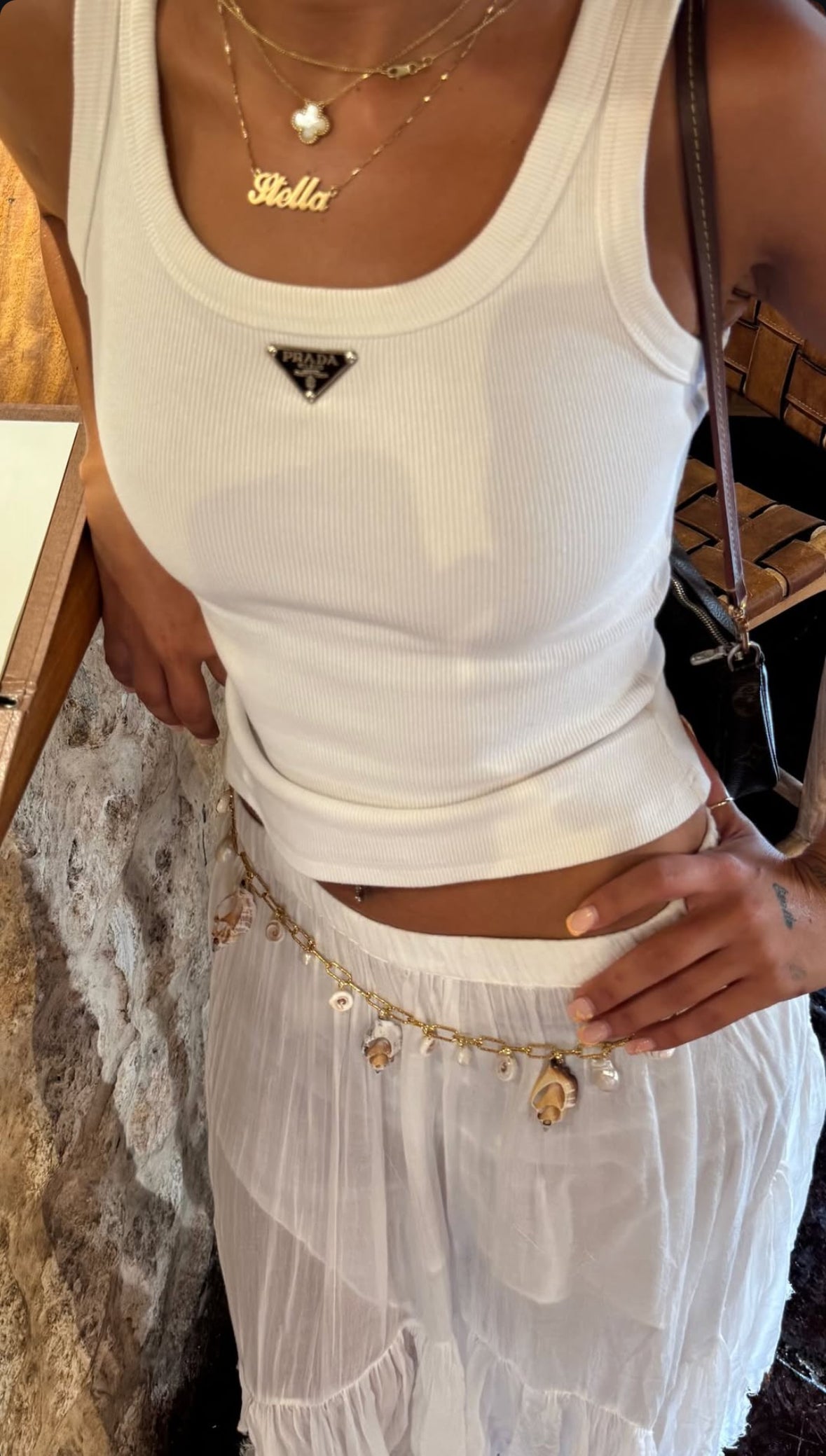 P VEST TOP IN WHITE