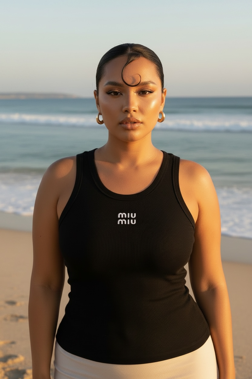 Black MM vest top