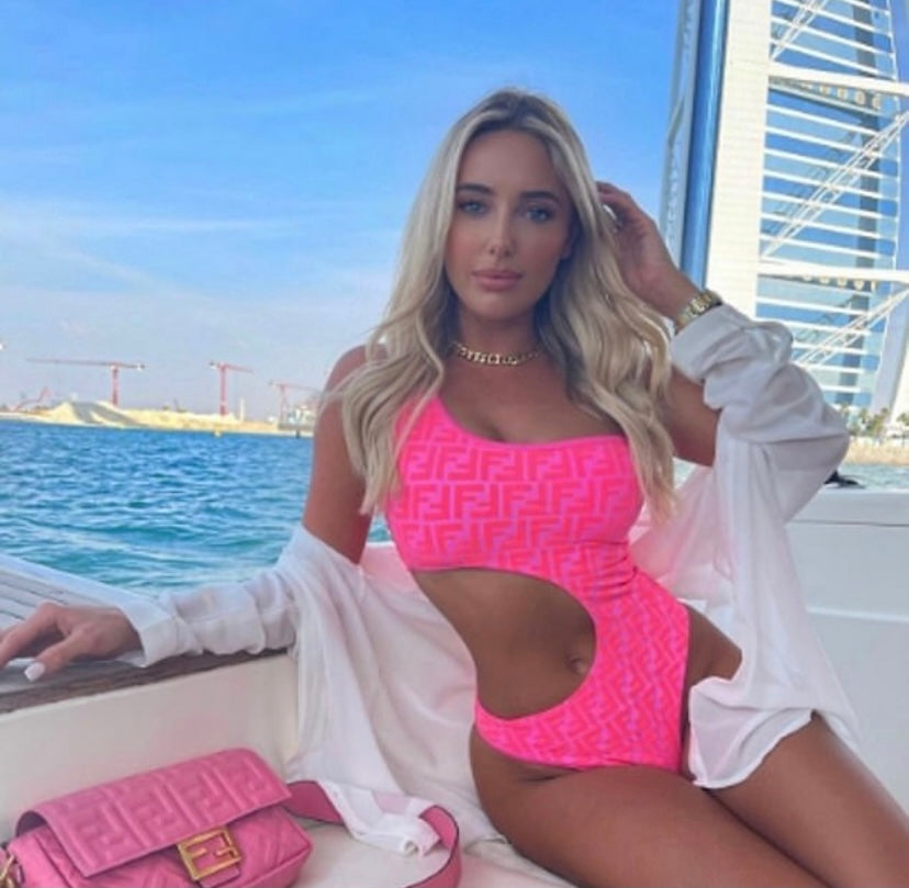 FF pink cut out swimsuit