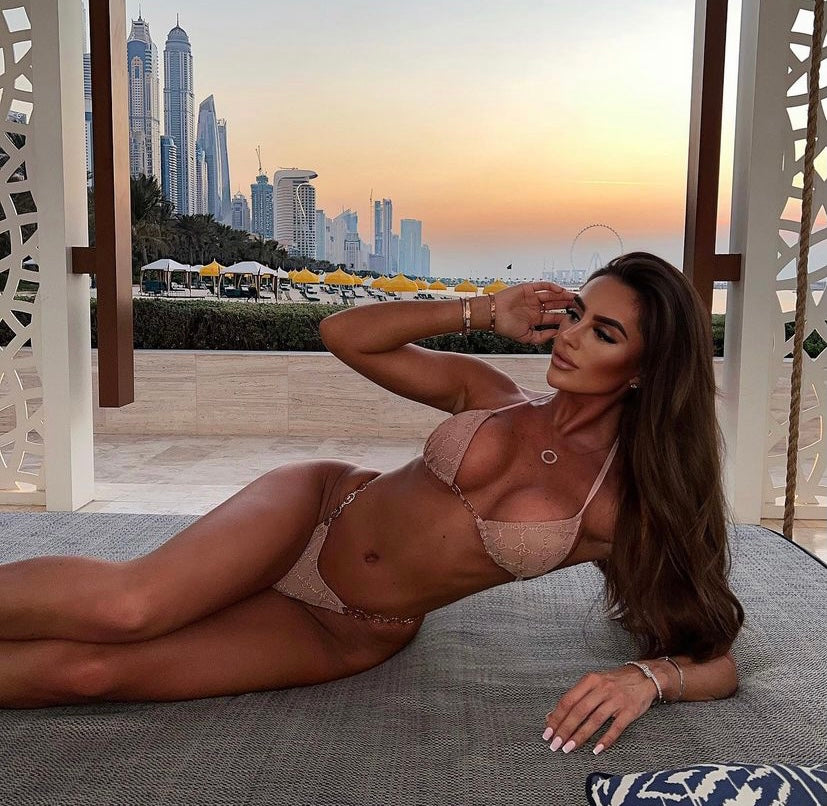 GG Chain Bikini in beige