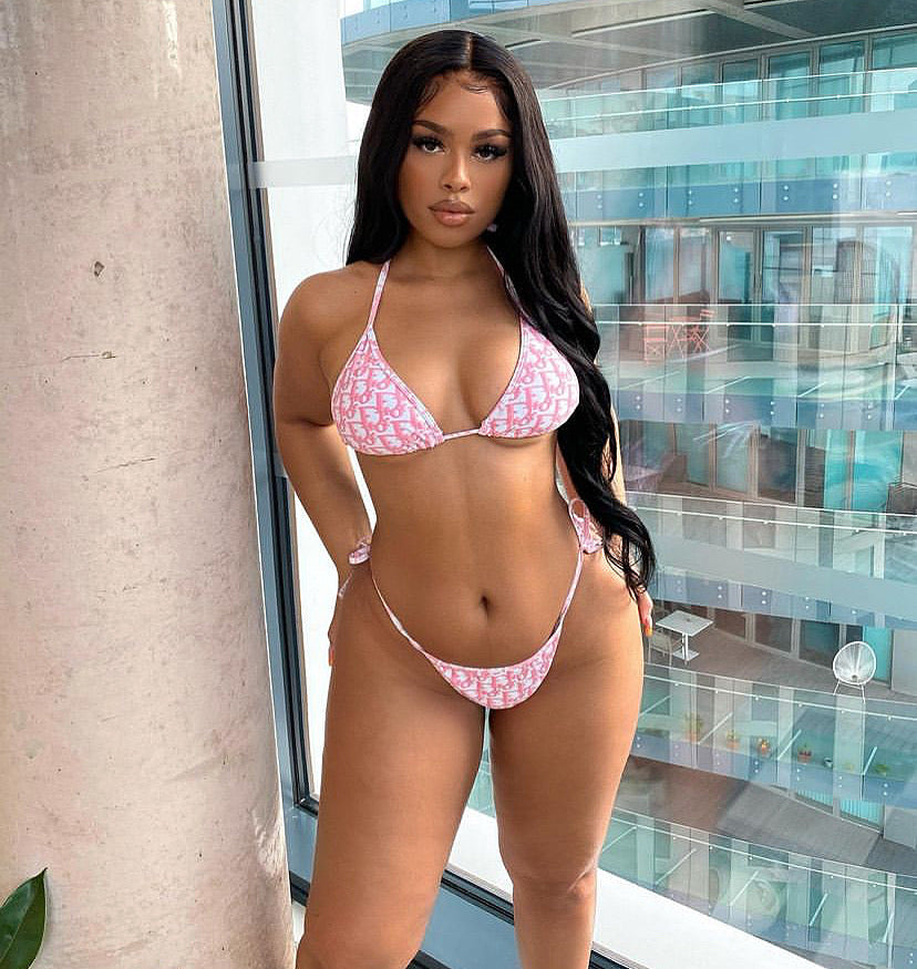 Adore her bikini in baby pink